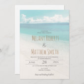 Beach Ocean Seaside Beach Thema Bruiloft Kaart (Voorkant / Achterkant)