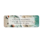 Beach Ocean Seaside Seashell trouwadres Etiket (Voorkant)