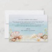 Beach Ocean Shells Waterverf Wedding Bedankkaart (Achterkant)