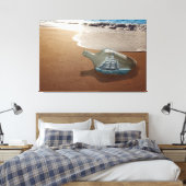 BEACH OCEAN SHIP FLES STRETCHED CANVAS ART PRINT (Insitu (Slaapkamer))