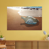 BEACH OCEAN SHIP FLES STRETCHED CANVAS ART PRINT (Insitu (Woonkamer))