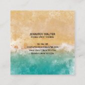 Beach Ocean Spray tan script dat glitter gold drip Vierkante Visitekaartje (Achterkant)