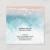 Beach Ocean Spray tan script dat glitter gold drip Vierkante Visitekaartje (Achterkant)