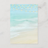 Beach Ocean String Lights Wedding Reception Informatiekaartje (Achterkant)