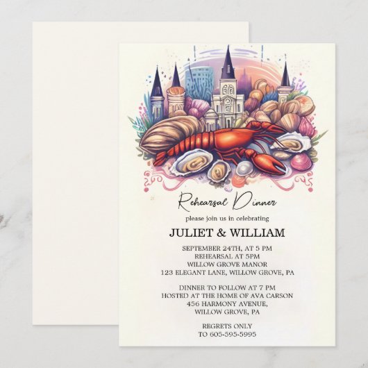 Beach Ocean Summer New Orleans repetitie diner Kaart (Voorkant / Achterkant)