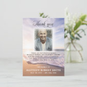 Beach Ocean Sun Dank u voor de funderale Memorial  Bedankkaart (Staand voorkant)