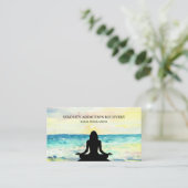*~* Beach Ocean Sunrise Zee Mindfulness Meditation Visitekaartje (Staand voorkant)