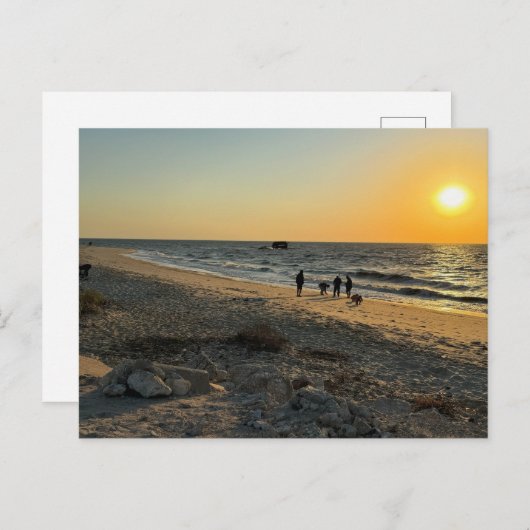 Beach Ocean Sunset Briefkaart (Voorkant / Achterkant)