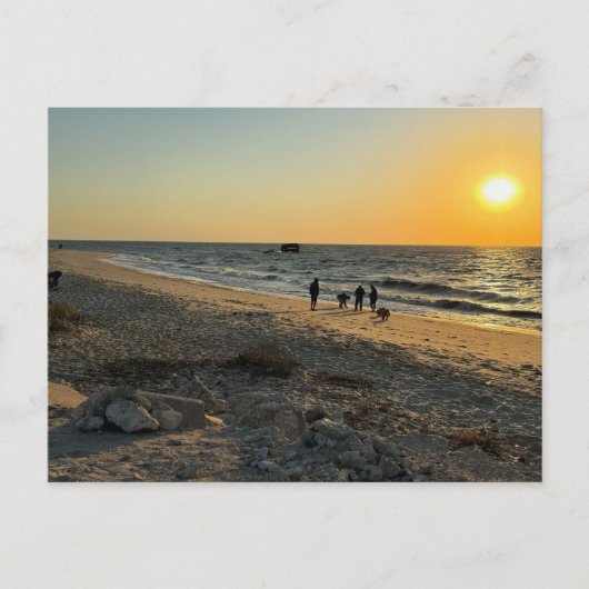 Beach Ocean Sunset Briefkaart (Voorkant)
