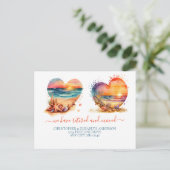 Beach Ocean Sunset Retirement Moving Aankondigingskaart (Staand voorkant)