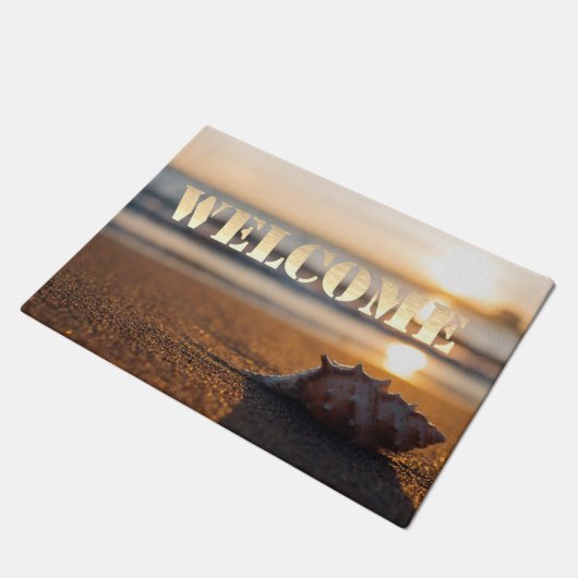 Beach, Ocean, Sunset, Seashell, Welcome Deurmat (Schuin)