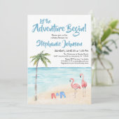 Beach Ocean Surf Adventure Baby shower Boy Kaart (Staand voorkant)