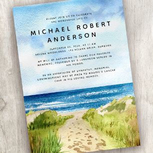 Beach Ocean Tribute Celebration of Life Memorial Kaart
