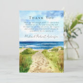 Beach Ocean Tribution Sympathie begrafenis Bedankkaart (Staand voorkant)