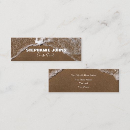 Beach Ocean Tropical Custom Name Consultant Modern Mini Visitekaartje (Voorkant / Achterkant)