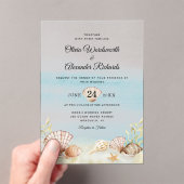 Beach Ocean Tropical Waterverf Wedding Acryl Uitnodigingen (Insitu (Draagbaar))