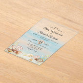 Beach Ocean Tropical Waterverf Wedding Acryl Uitnodigingen (Laagn)