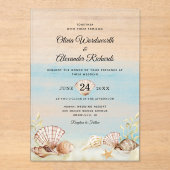 Beach Ocean Tropical Waterverf Wedding Acryl Uitnodigingen (Voorkant)