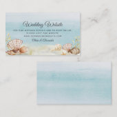 Beach Ocean Tropical Waterverf Wedding Website Informatiekaartje (Voorkant / Achterkant)