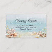 Beach Ocean Tropical Waterverf Wedding Website Informatiekaartje (Voorkant)