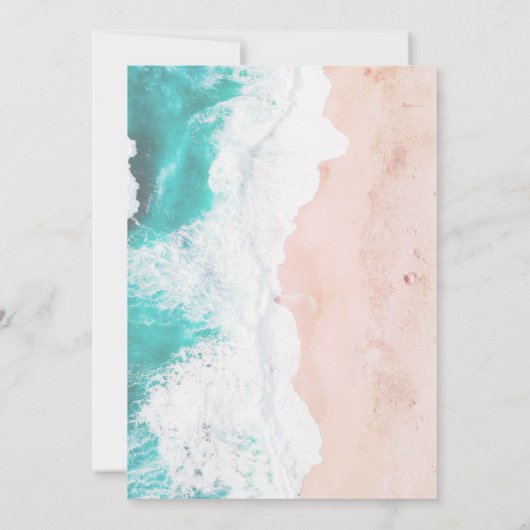 Beach Ocean Tropical White Brown Weddenschap #2 Kaart (Achterkant)