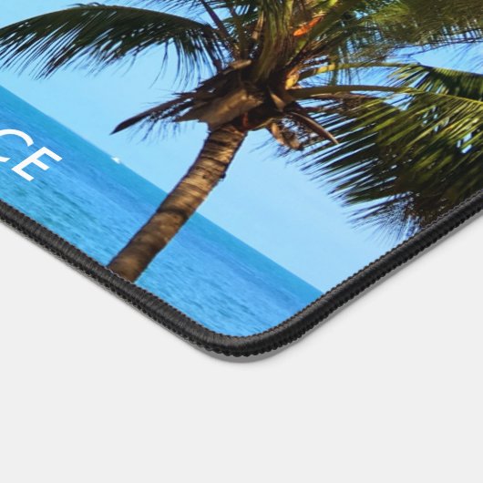 Beach Ocean Uitzicht palmbomen of uw foto Bureaumat (Hoek)