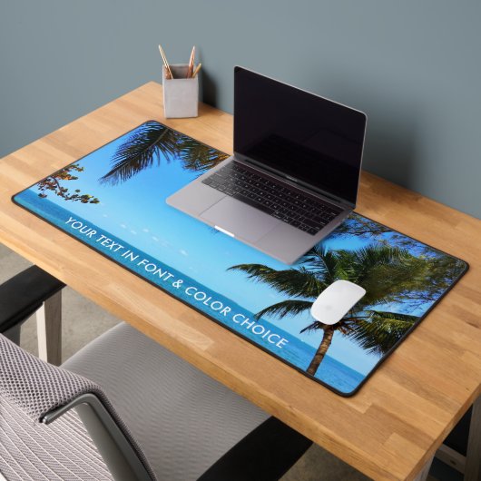 Beach Ocean Uitzicht palmbomen of uw foto Bureaumat (Kantoor 2)