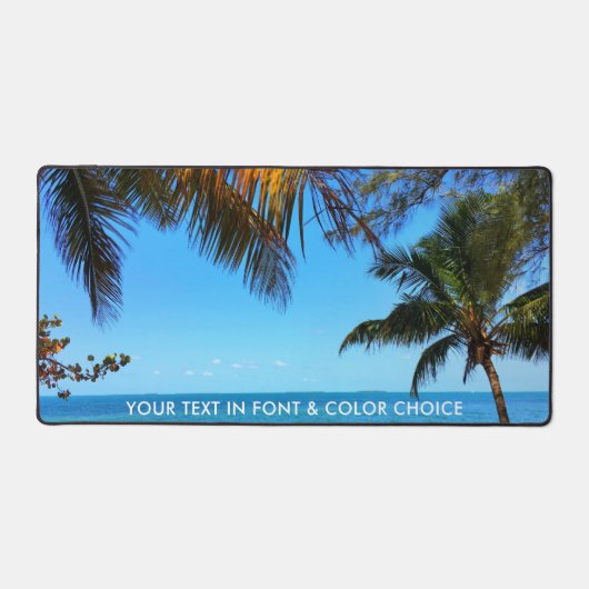 Beach Ocean Uitzicht palmbomen of uw foto Bureaumat (Voorkant)