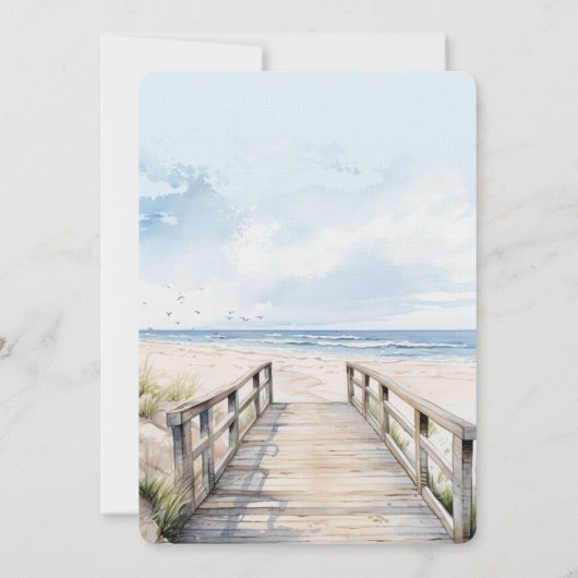 Beach Ocean Uitzicht Vrijgezellenfeest Kaart (Achterkant)