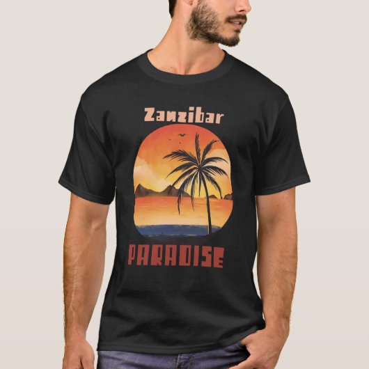 Beach Ocean Vacation Zanzibar Surfing Palm tree Su T-shirt (Voorkant)