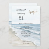 Beach Ocean Vliegtuig Verjaardag Kaart (Voorkant / Achterkant)