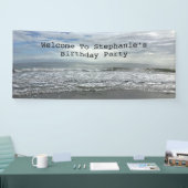 Beach Ocean Water Sky Foto Cool Birthday Party Spandoek (Beurs)
