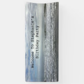 Beach Ocean Water Sky Foto Cool Birthday Party Spandoek (Verticaal)