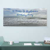 Beach Ocean Water Sky Foto Cute Birthday Party Spandoek (Beurs)