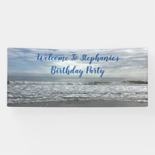 Beach Ocean Water Sky Foto Cute Birthday Party Spandoek