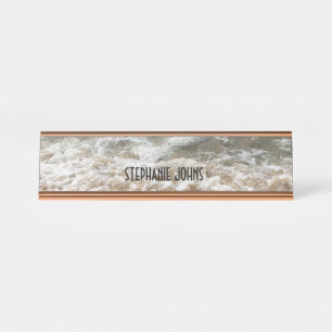Beach Ocean Water Waves Monogram Custom Name Gift Bureau Naambordje