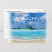Beach Ocean Waterverf Change Address Notice Aankondigingskaart (Voorkant / Achterkant)