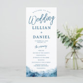 Beach Ocean Waterverf Wedding Programme (Staand voorkant)
