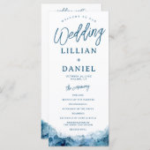Beach Ocean Waterverf Wedding Programme (Voorkant / Achterkant)