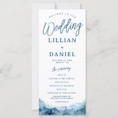 Beach Ocean Waterverf Wedding Programme (Voorkant)