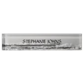 Beach Ocean Wave Monogram Name Water Black White Naambordje (Voorkant)