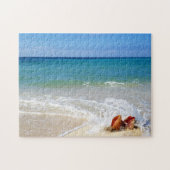 Beach Ocean Wave over Conch Seashells Legpuzzel (Horizontaal)