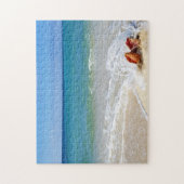 Beach Ocean Wave over Conch Seashells Legpuzzel (Verticaal)