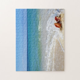 Beach Ocean Wave over Conch Seashells Legpuzzel