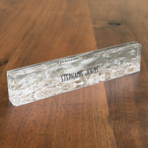 Beach Ocean Waves Monogram Eigen naam Water Foto Naambordje