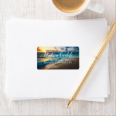 Beach Ocean Waves Wedding Return Address Labels (Insitu)