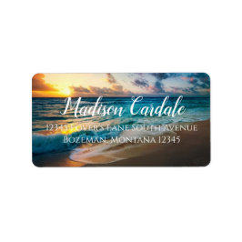 Beach Ocean Waves Wedding Return Address Labels