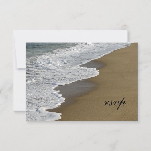 Beach Ocean Waves Wedding RSVP Response Kaart (Voorkant)