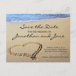 Beach Ocean Wedding Bewaar de datum Aankondigingskaart