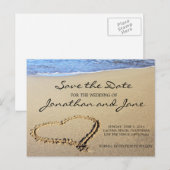 Beach Ocean Wedding Bewaar de datum Aankondigingskaart (Voorkant / Achterkant)